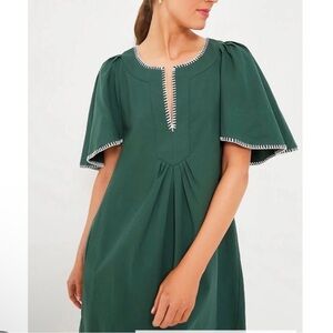 Tuckernuck Pomander Place Poppy Stitch Finley Flutter Sleeve Green Dress Small